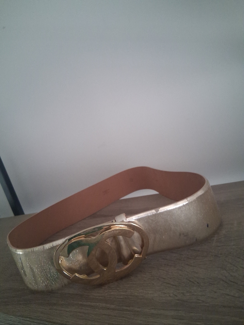 Chanel 03A Gold Leather Belt